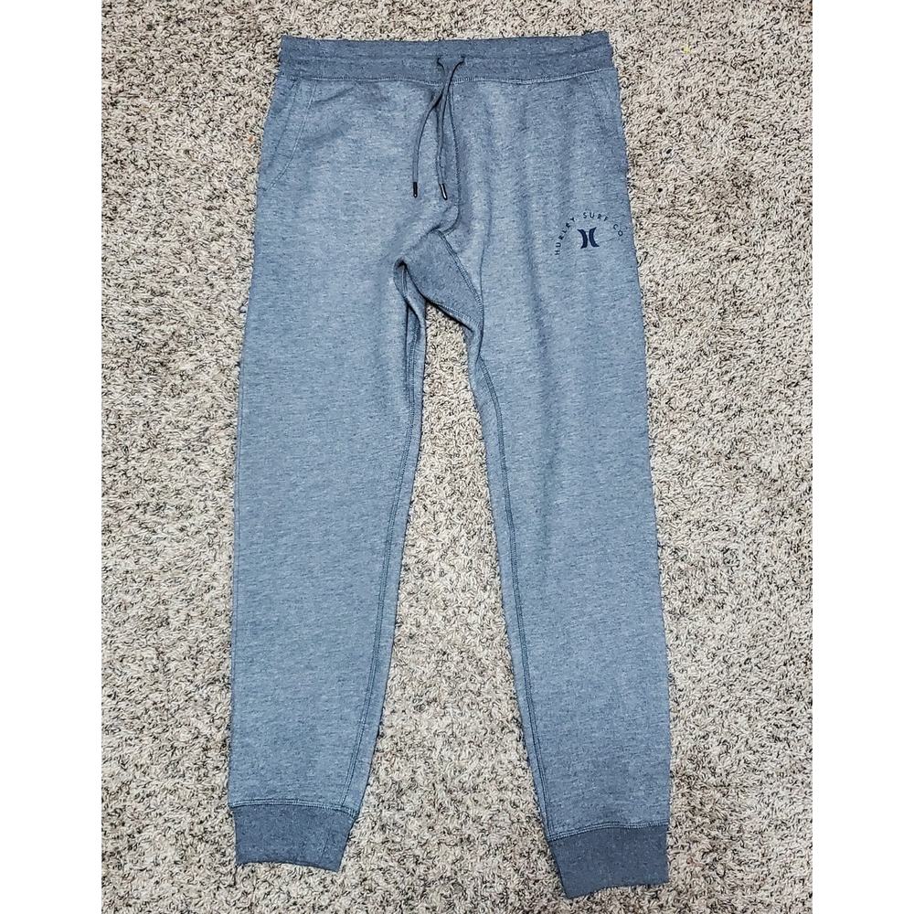 Hurley Jogger Sweatpants Men's Large Drawstring Pocket Logo Heathered Gray - Picture 7 of 9
